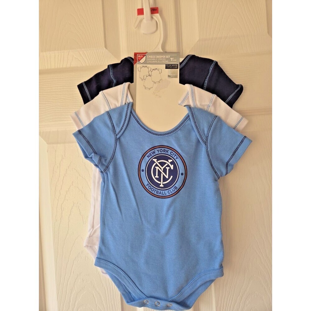 MLS Soccer Baby Sports New York City Football Club 3-6M, 18M 3pc Bodysuit NWT